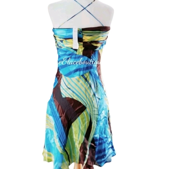 NWT CACHE WATERCOLOR SILK DRESS SZ L 12 - Picture 5 of 7